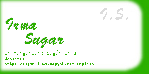irma sugar business card