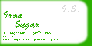 irma sugar business card